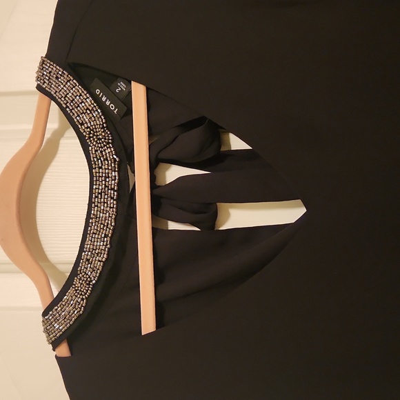 Torrid dress/top beaded choker super stretchy black - Picture 4 of 6
